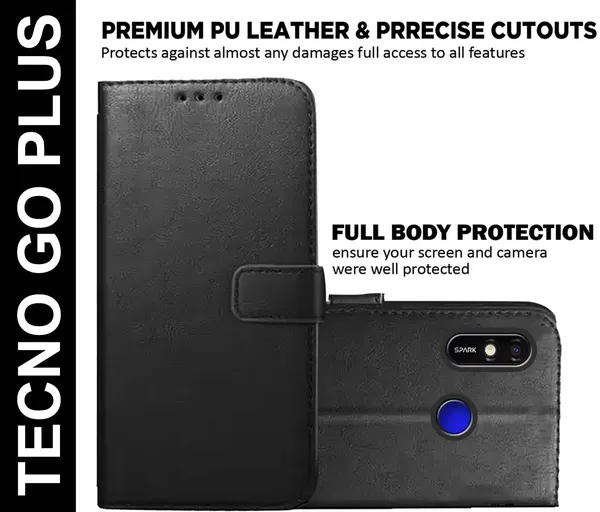 Black_Artificial_Leather_Tecno_Spark_GO_Plus_Flip_Cover