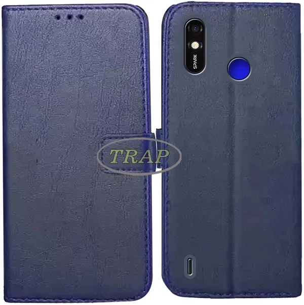 Blue_Artificial_Leather_Tecno_Spark_GO_Plus_Flip_Cover