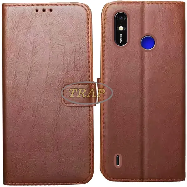Brown_Artificial_Leather_Tecno_Spark_GO_Plus_Flip_Cover