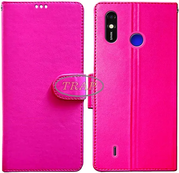 Pink_Artificial_Leather_Tecno_Spark_GO_Plus_Flip_Cover