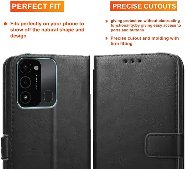 Black_Artificial_Leather_Tecno_Spark_Go_2022_Back_Cover