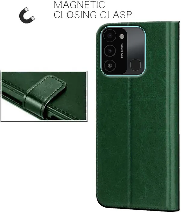 Green_Artificial_Leather_Tecno_Spark_Go_2022_Back_Cover