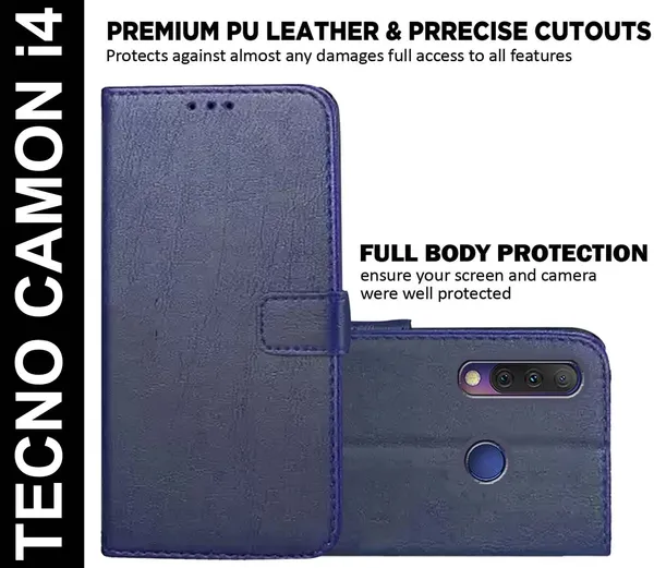 Blue_Artificial_Leather_Tecno_Camon_i4_Back_Cover