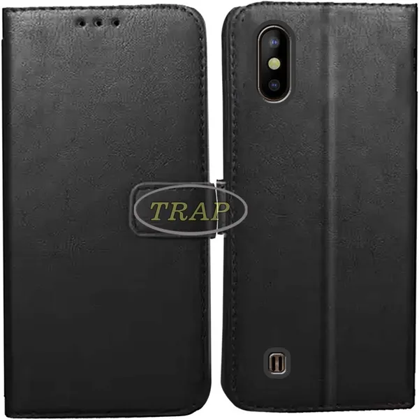 Black_Artificial_Leather_Tecno_KBJ_Ace_2_Back_Cover