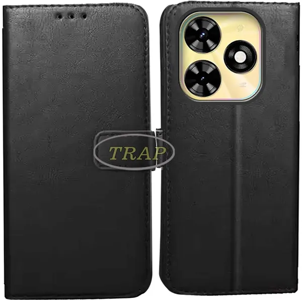 Black_Artificial_Leather_Tecno_Pop_8_Back_Cover
