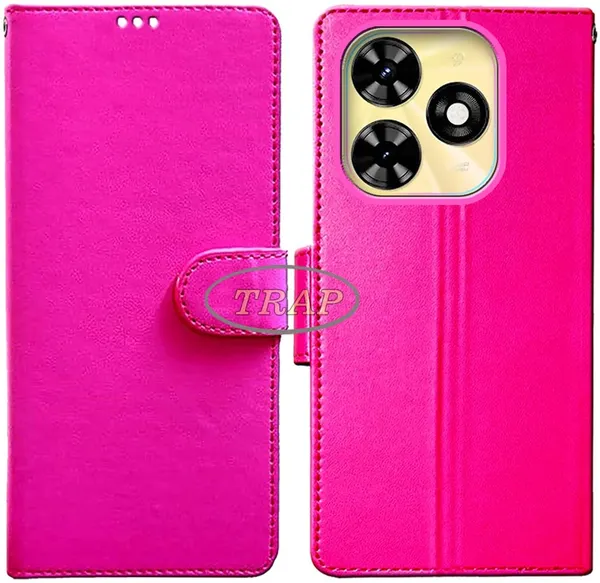 Pink_Artificial_Leather_Tecno_Pop_8_Back_Cover