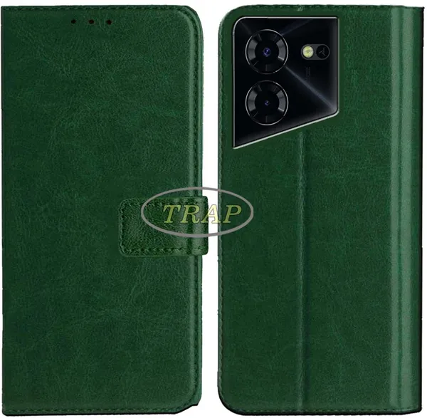 Green_Artificial_Leather_Tecno_Pova_5_Pro_5G_Back_Cover
