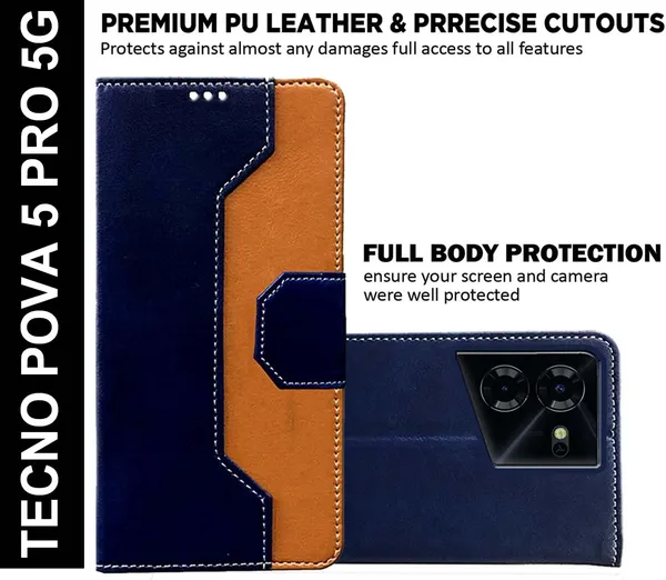 Multicolor_Artificial_Leather_Tecno_Pova_5_Pro_5G_Back_Cover