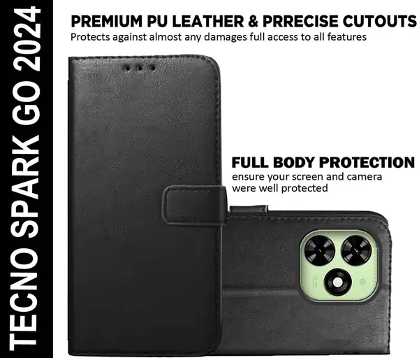 Black_Artificial_Leather_Tecno_Spark_GO_2024_Back_Cover