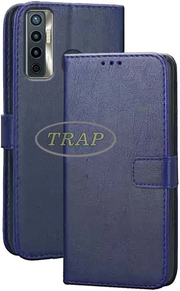 Blue_Artificial_Leather_Tecno_Camon_17_Back_Cover