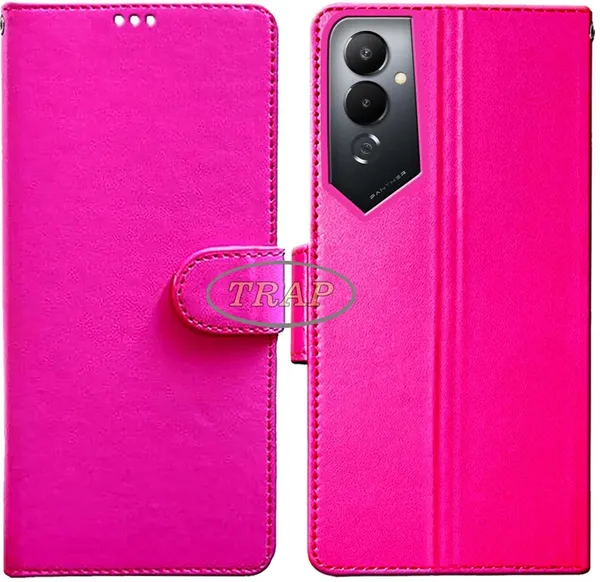 Pink_Artificial_Leather_Tecno_Pova_4_Back_Cover