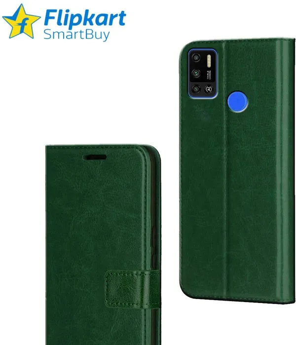 Green_Leather_Tecno_Spark_6_Air_Flip_Cover