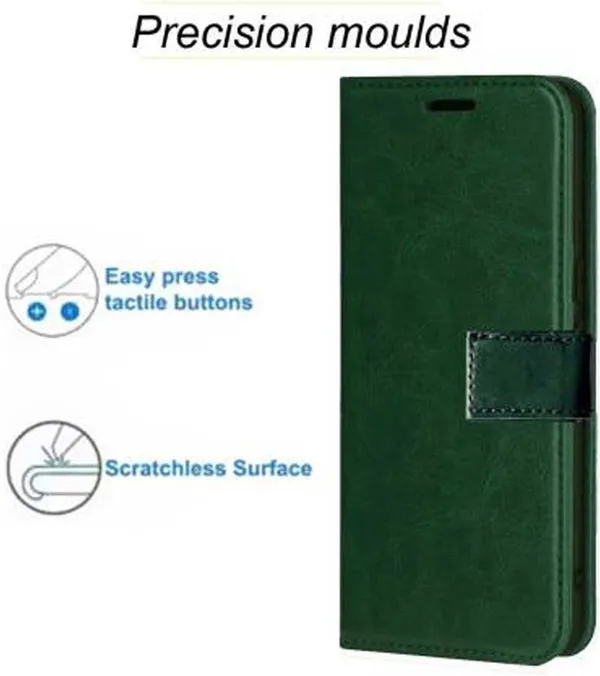 Green_Artificial_Leather_Tecno_Spark_7_Pro_Flip_Cover