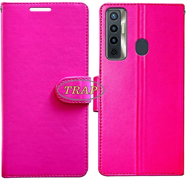 Pink_Artificial_Leather_Tecno_Camon_17_Back_Cover