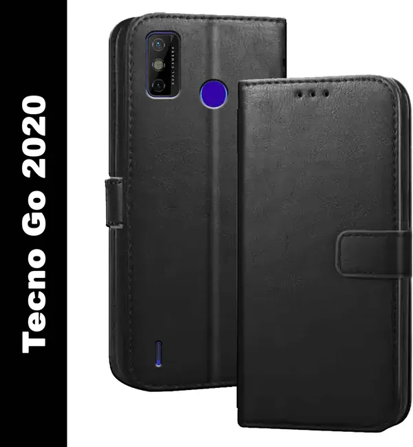 Black_Artificial_Leather_Tecno_Go_2020_Flip_Cover