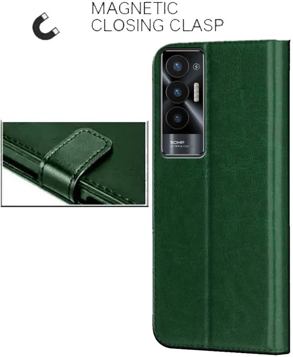 Green_Artificial_Leather_Tecno_Pova_5G_Back_Cover
