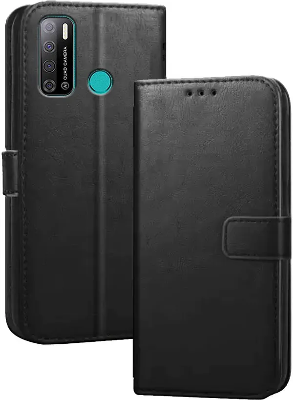 Black_Artificial_Leather_Tecno_Spark_Power_2_Flip_Cover