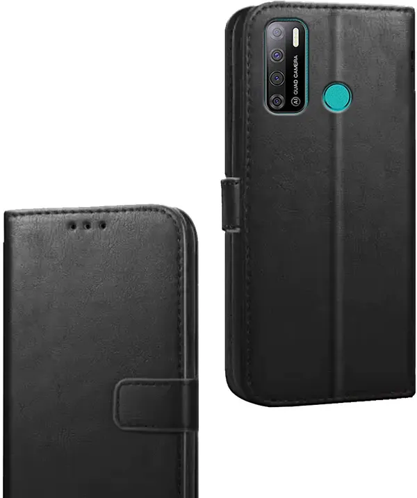 Black_Artificial_Leather_Tecno_Spark_Power_2_Flip_Cover