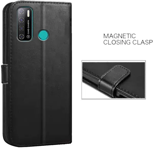 Black_Artificial_Leather_Tecno_Spark_Power_2_Flip_Cover