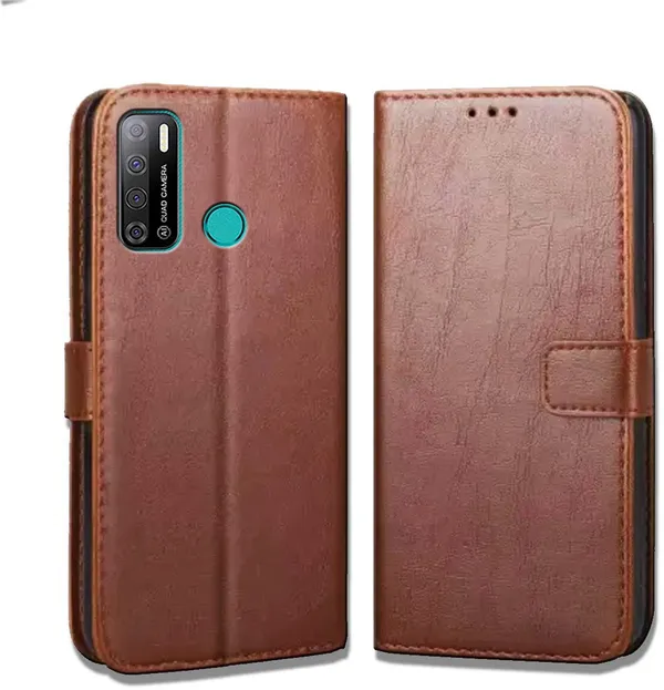 Brown_Leather_Tecno_Spark_Power_2_Flip_Cover