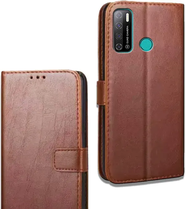 Brown_Leather_Tecno_Spark_Power_2_Flip_Cover