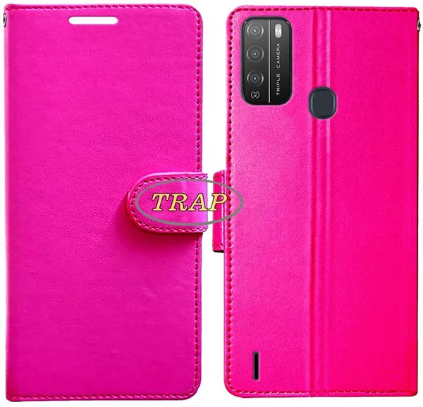 Pink_Artificial_Leather_Itel_Vision_1_Pro_Back_Cover