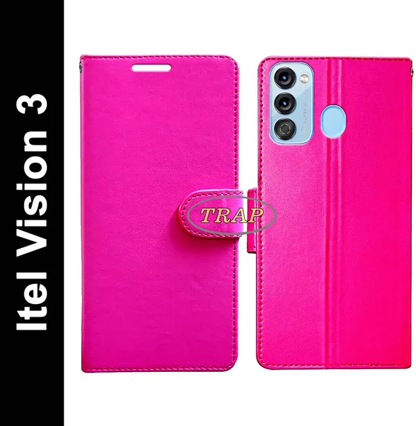 Pink_Artificial_Leather_Itel_Vision_3_Back_Cover