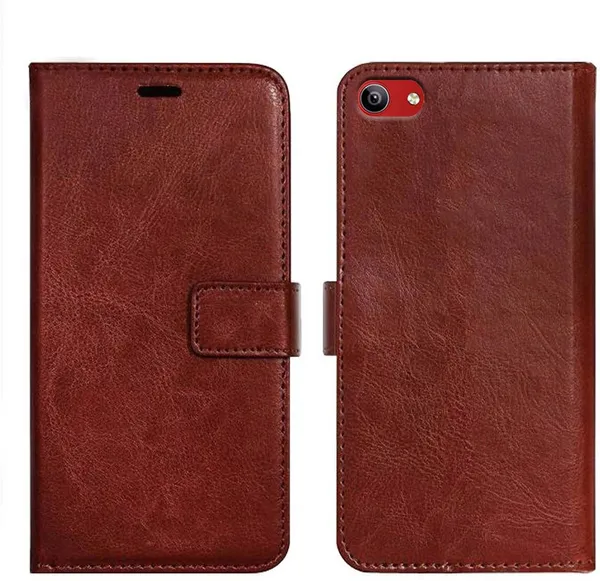 Brown_Artificial_Leather_Vivo_Y81i_Wallet_Case_Cover