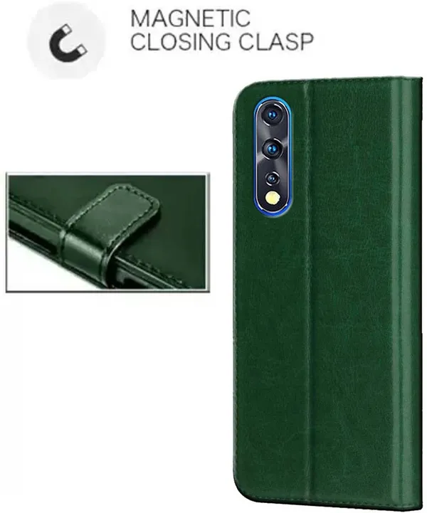 Green_Artificial_Leather_Vivo_S1_Flip_Cover
