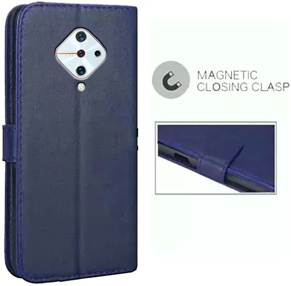 Blue_Artificial_Leather_Vivo_S1_Pro_Flip_Cover
