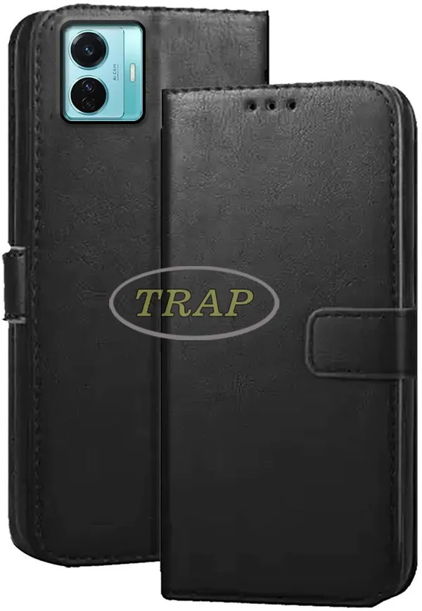 Black_Artificial_Leather_Vivo_T1_44W_Back_Cover