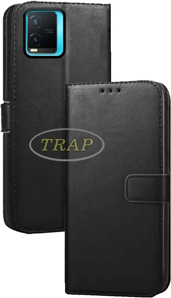 Black_Artificial_Leather_Vivo_T1X_Back_Cover