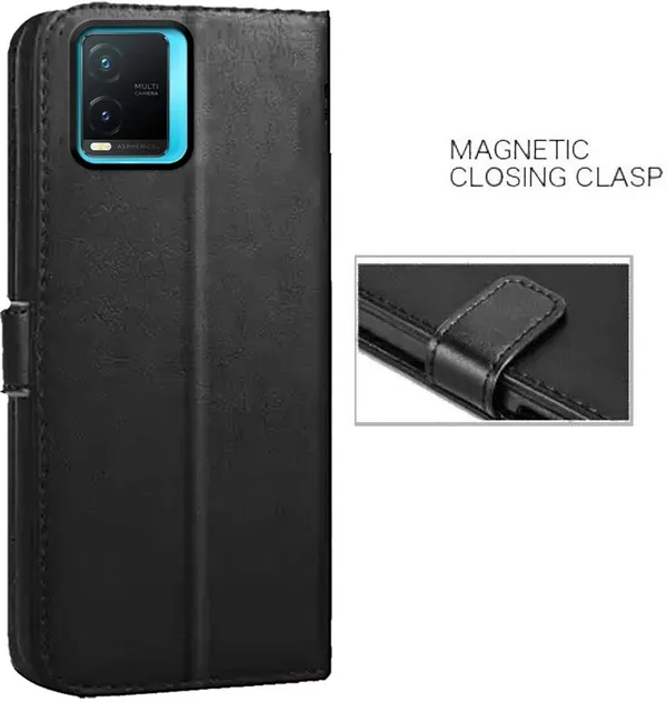 Black_Artificial_Leather_Vivo_T1X_Back_Cover