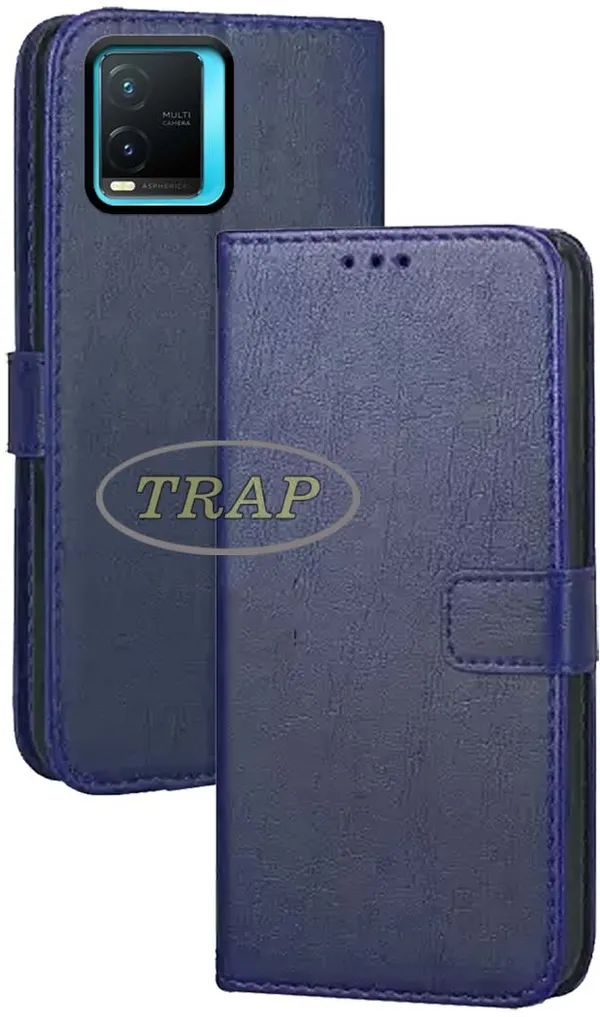 Blue_Artificial_Leather_Vivo_T1X_Back_Cover