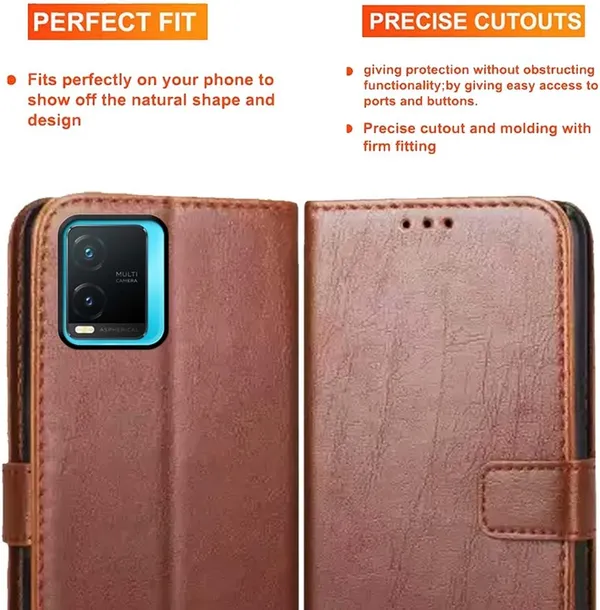 Brown_Artificial_Leather_Vivo_T1X_Back_Cover