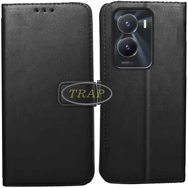 Black_Artificial_Leather_Vivo_T2X_Back_Cover