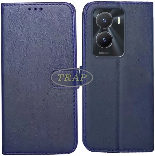 Blue_Artificial_Leather_Vivo_T2X_Back_Cover