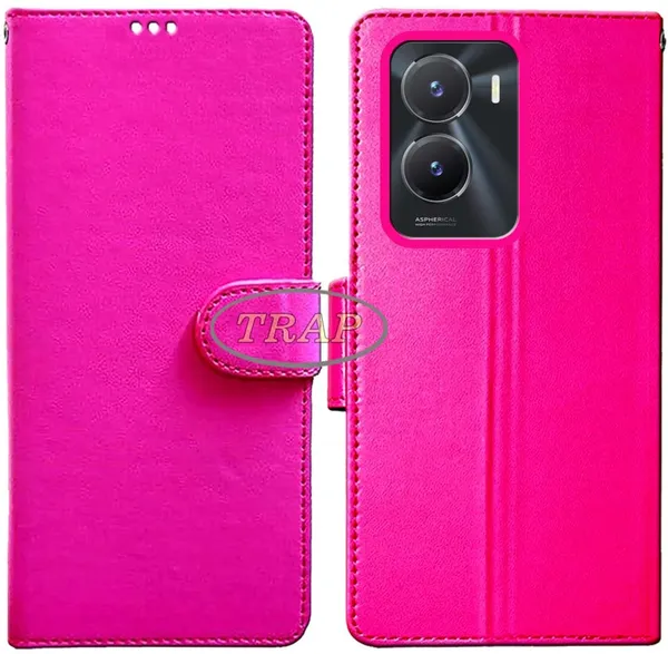 Pink_Artificial_Leather_Vivo_T2X_Back_Cover