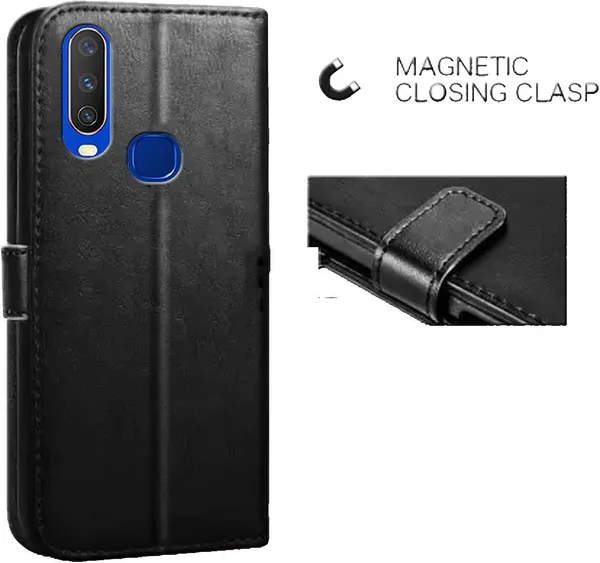 Black_Leather_Vivo_U10_Flip_Cover