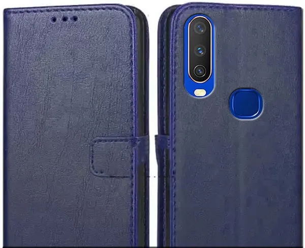 Blue_Leather_Vivo_U10_Flip_Cover