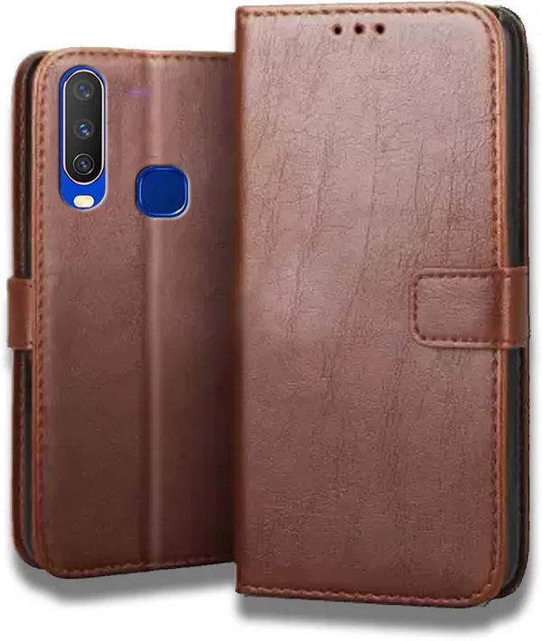 Brown_Leather_Vivo_U10_Flip_Cover