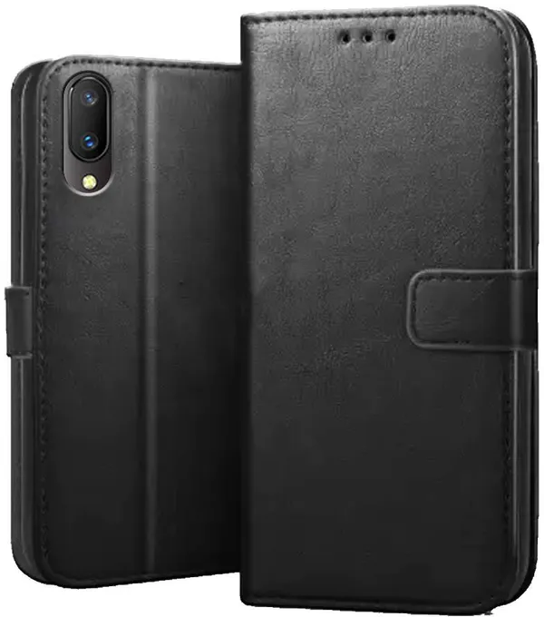 Black_Leather_Vivo_V11_Flip_Cover