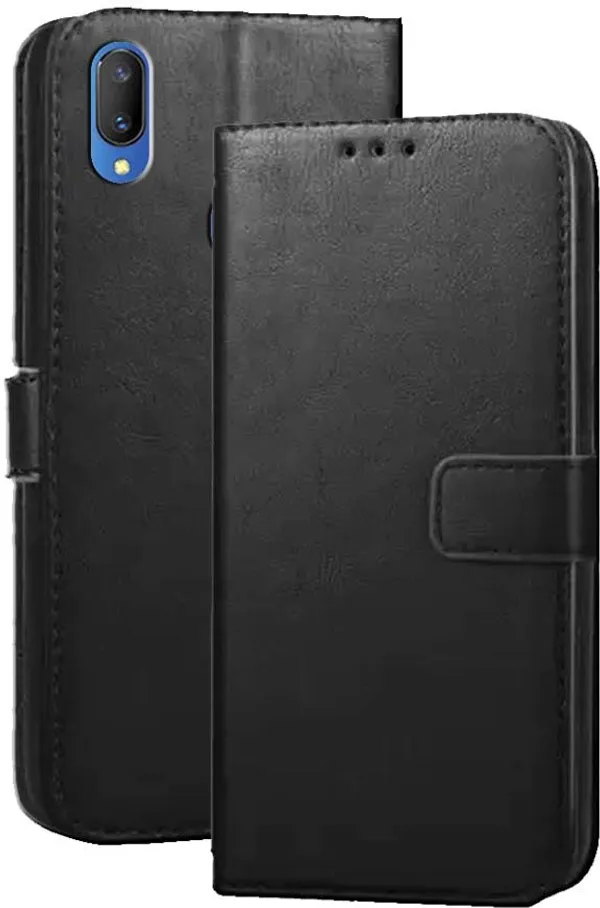 Black_Artificial_Leather_Vivo_V11i_Flip_Cover
