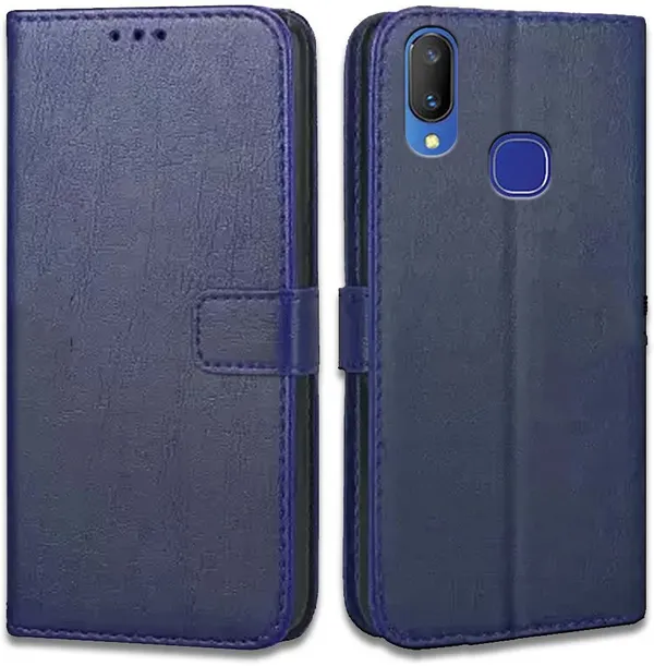 Blue_Artificial_Leather_Vivo_V11i_Flip_Cover
