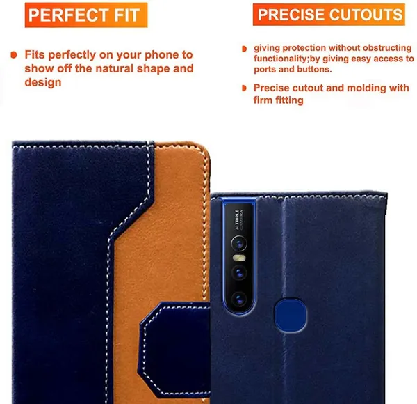 Multicolor_Artificial_Leather_Vivo_V15_Flip_Cover