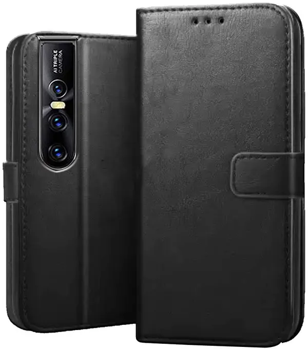 Black_Leather_Vivo_V15_Pro_Flip_Cover