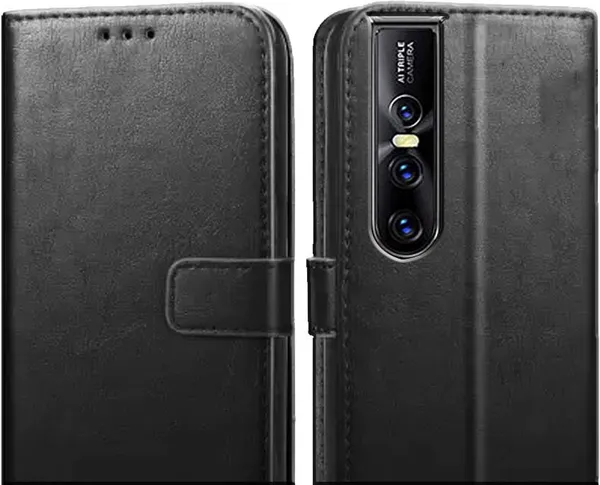 Black_Leather_Vivo_V15_Pro_Flip_Cover