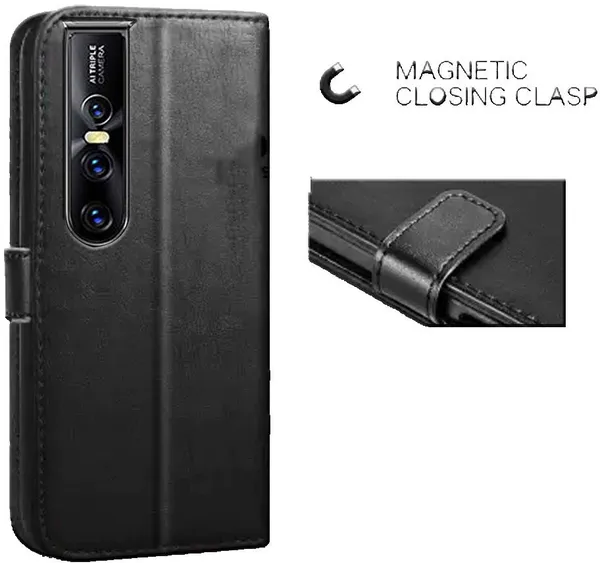 Black_Leather_Vivo_V15_Pro_Flip_Cover