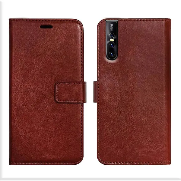 Brown_Artificial_Leather_Vivo_V15_Pro_Wallet_Case_Cover