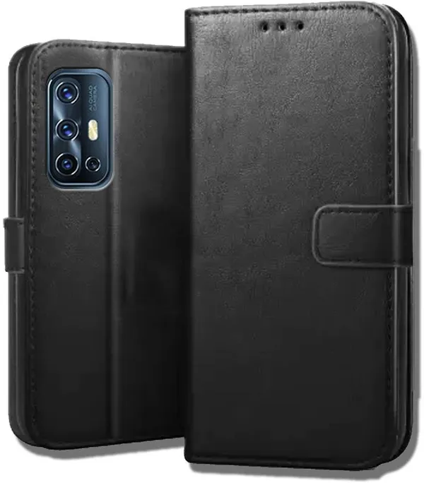 Black_Leather_Vivo_V17_Flip_Cover